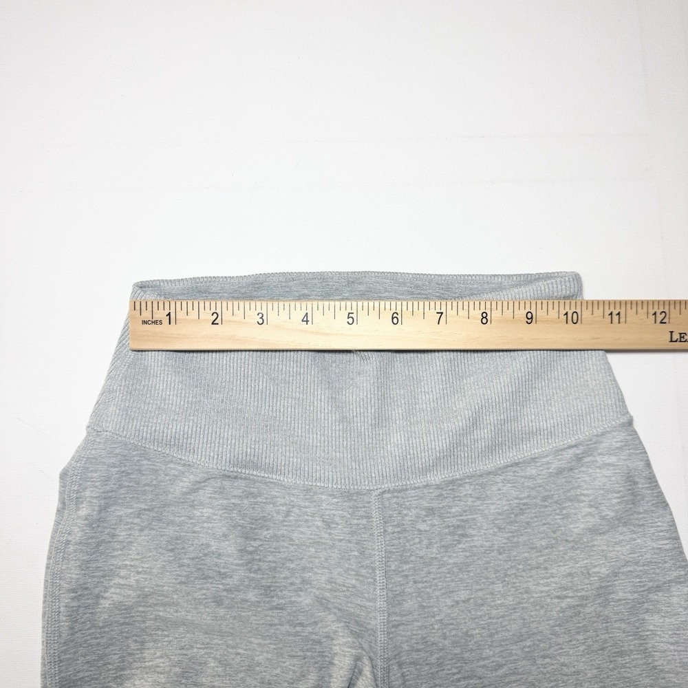 Alo Yoga Goddess Ruched Leggings XS Heather Gray Ribbed High Rise Ballet Studio - Picture 10 of 12